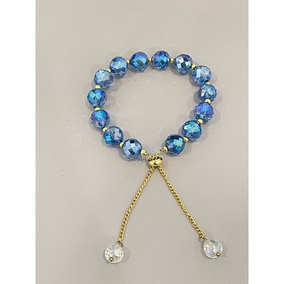 Deep Blue Swarovski Beaded Bracelet - Picture 7 of 16
